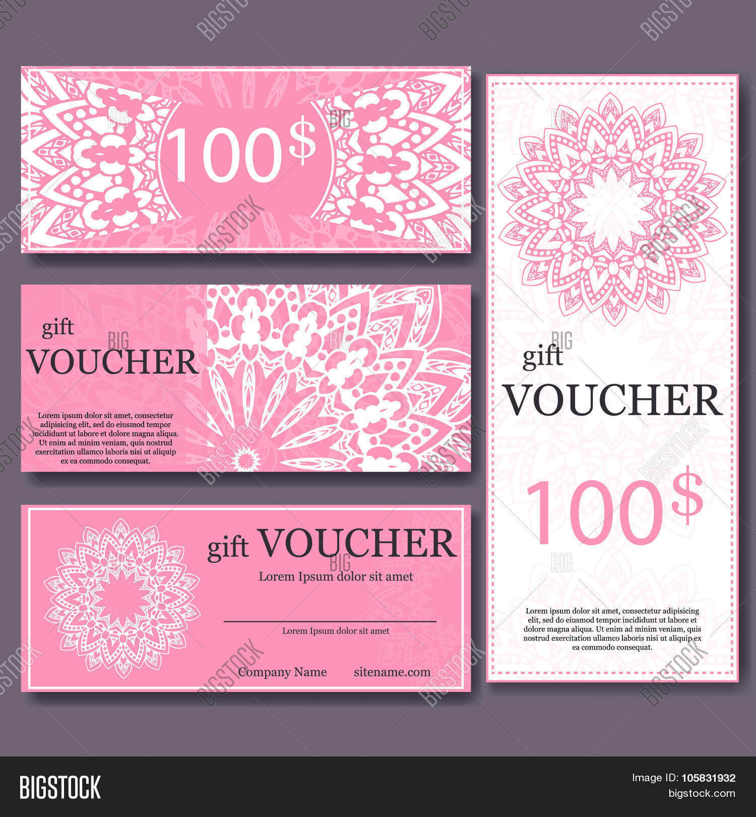 Gift Voucher Template Vector & Photo (Free Trial) | Bigstock Intended For Magazine Subscription Gift Certificate Template