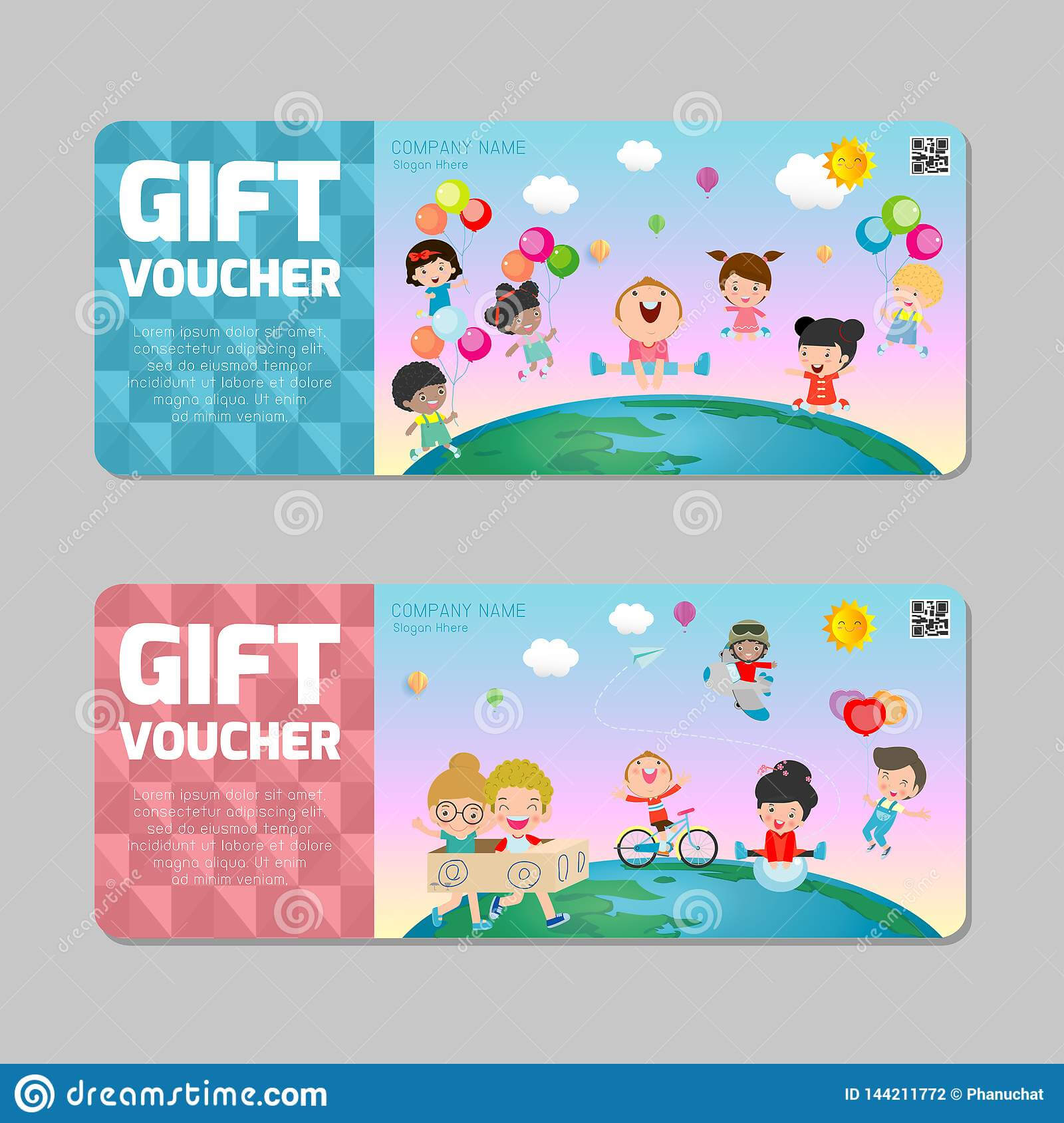 Gift Voucher Template With Colorful Pattern,cute Gift Regarding Kids Gift Certificate Template