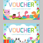 Gift Voucher Template With Colorful Pattern,cute Gift Voucher.. For Kids Gift Certificate Template