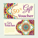 Gift Voucher Template With Mandala. Design Certificate For Pertaining To Magazine Subscription Gift Certificate Template