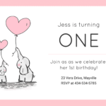 Girls 1St Birthday Invitation Pertaining To First Birthday Invitation Card Template