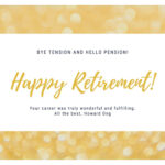Gold And White Retirement Card - Templatescanva in Retirement Card Template