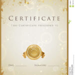 Gold Certificate / Diploma Award Template. Pattern Stock With Regard To Winner Certificate Template