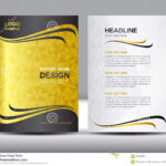 Gold Cover Annual Report Design Vector Illustration Stock Regarding Free Illustrator Brochure Templates Download