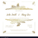 Golden Wedding Invitation Card Template With Regard To Sample Wedding Invitation Cards Templates