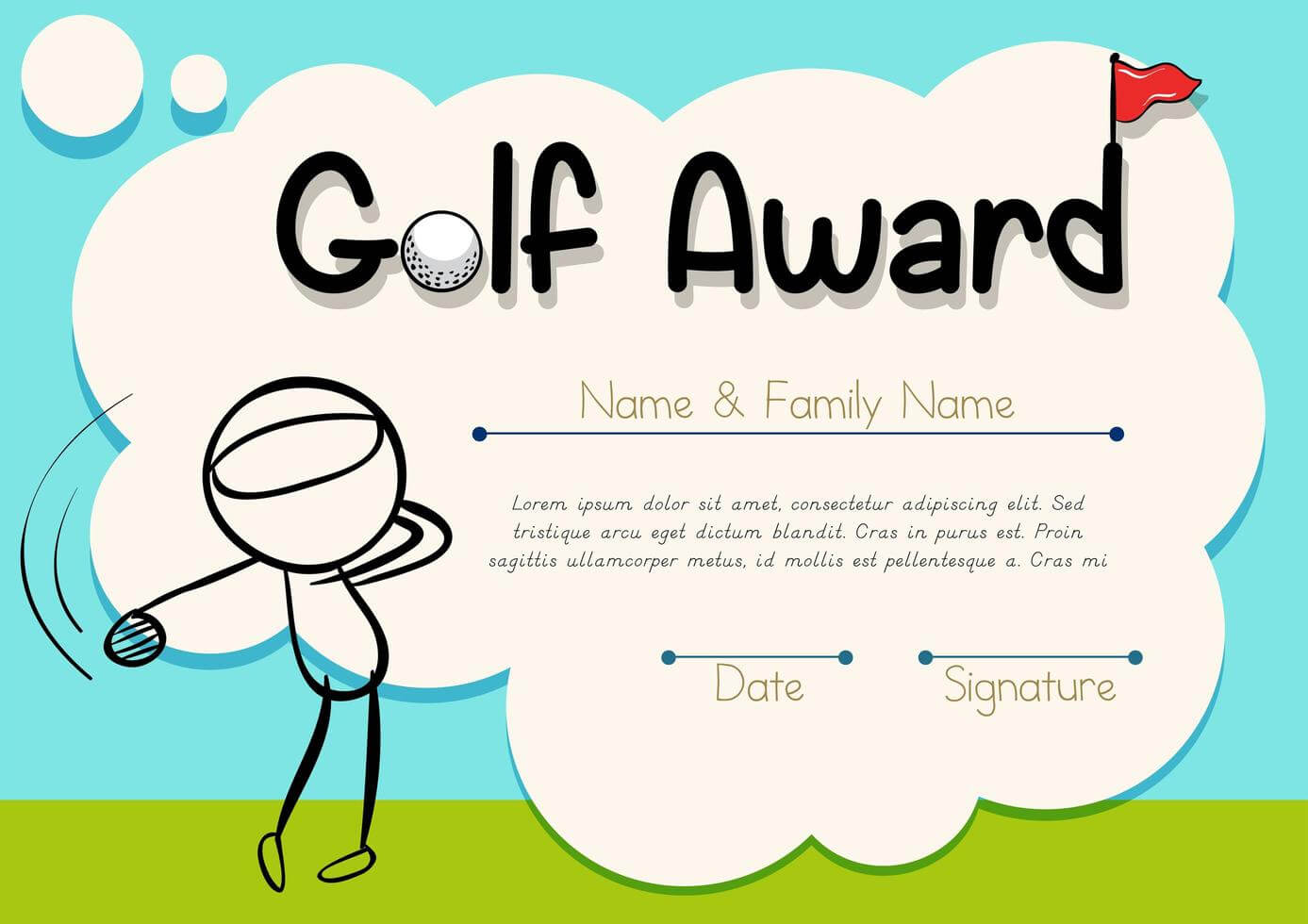 Golf Cartoon Certificate Template – Download Free Vectors Intended For Golf Certificate Template Free