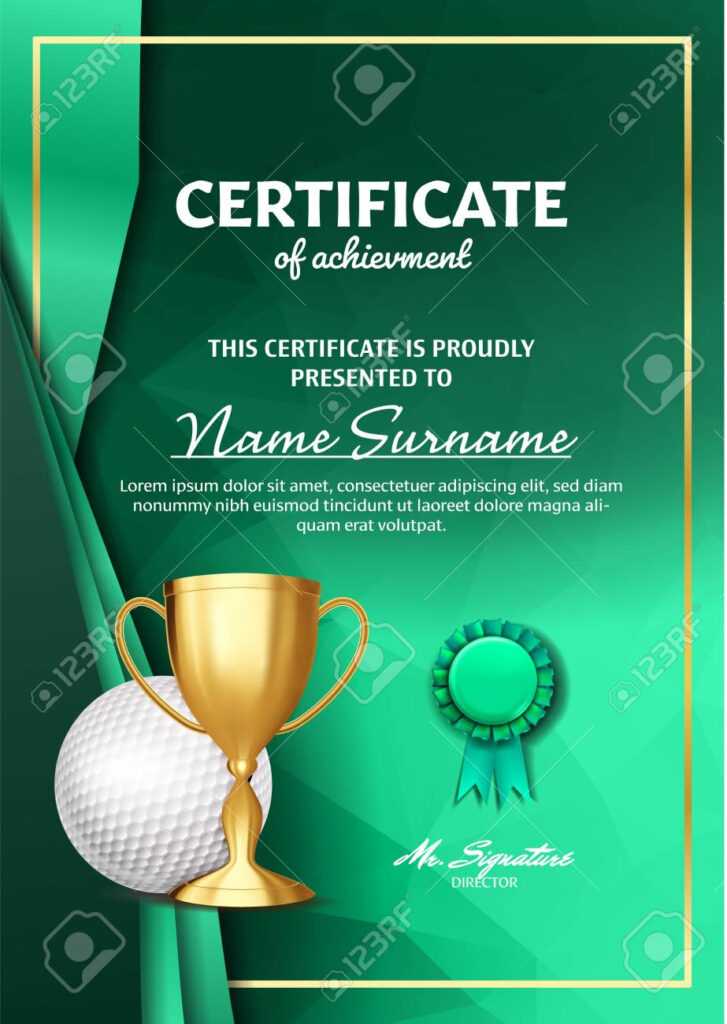 golf-certificate-diploma-with-golden-cup-vector-sport-award-pertaining-to-golf-certificate