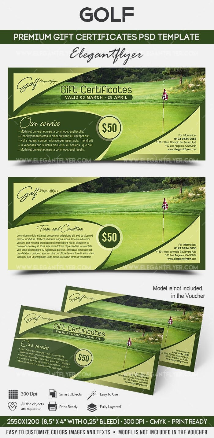 Golf – Premium Gift Certificate Psd Template Throughout Golf Certificate Template Free