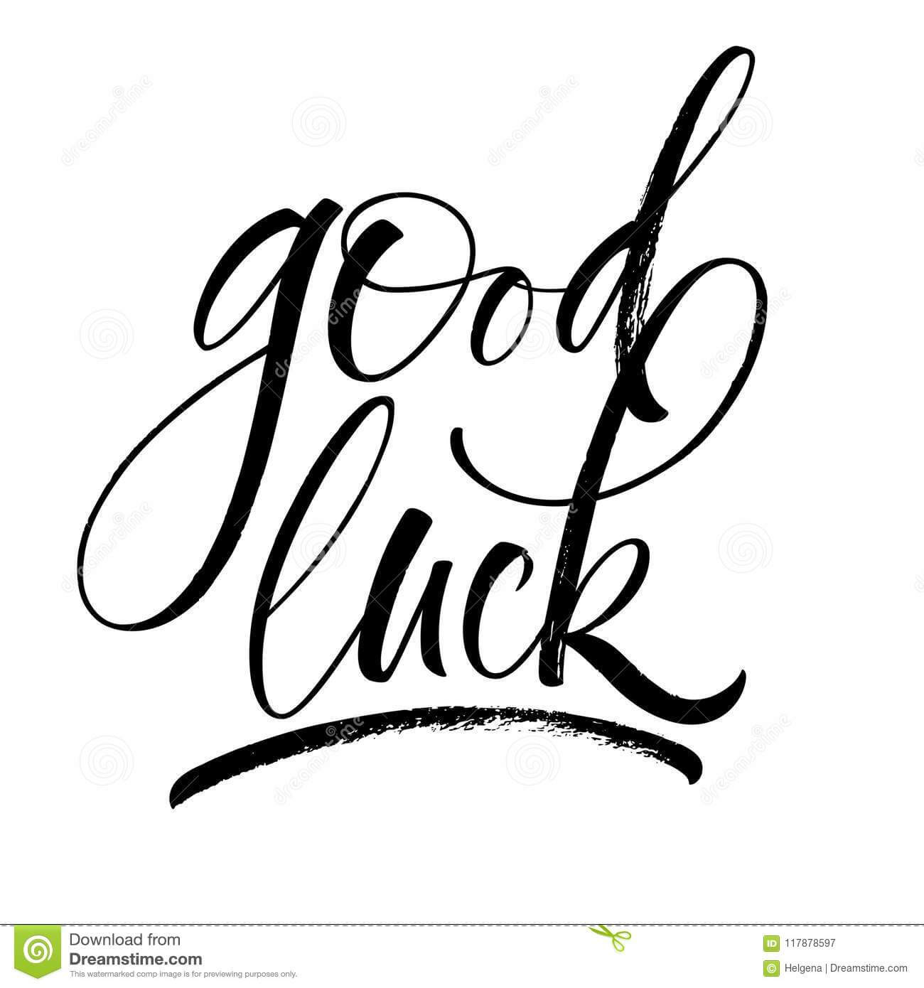 Good Luck Lettering Stock Vector. Illustration Of Best With Good Luck Card Templates