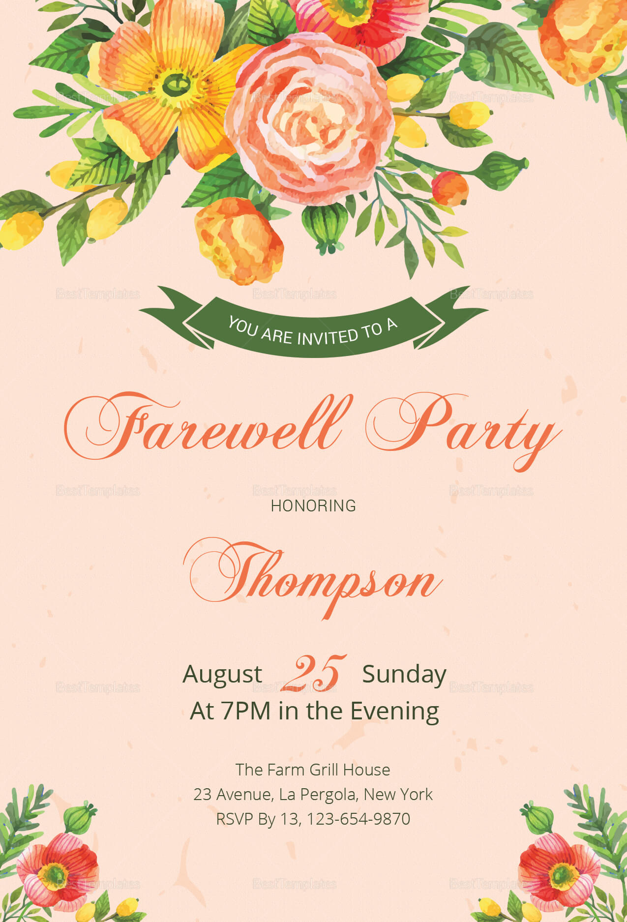 Goodbye Party Invites – Barati.ald2014 Pertaining To Farewell Certificate Template