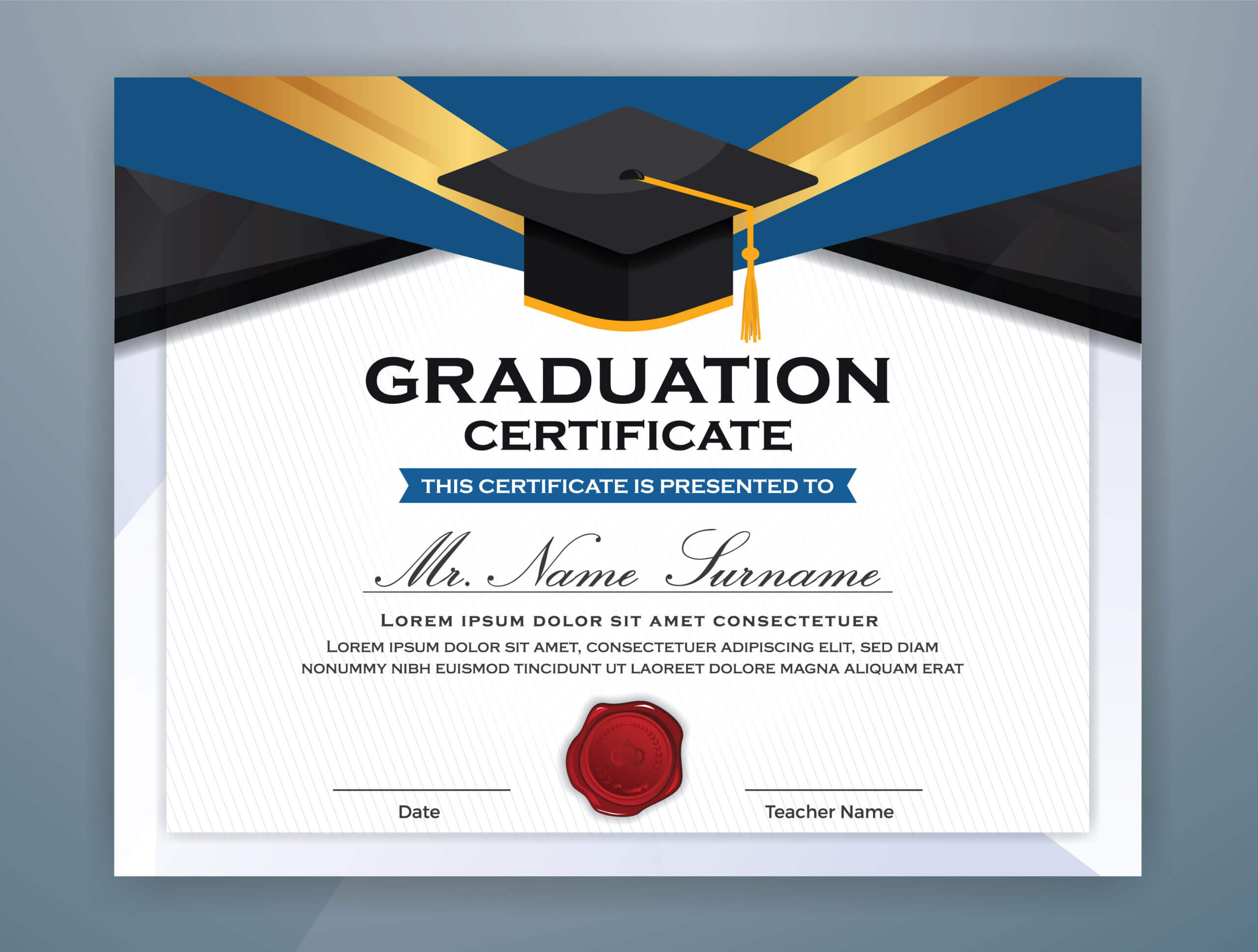Graduation Certificate Free Vector Art – (4,527 Free Downloads) With Regard To Free School Certificate Templates