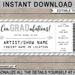 Graduation Concert Ticket Template Intended For Graduation Gift Certificate Template Free