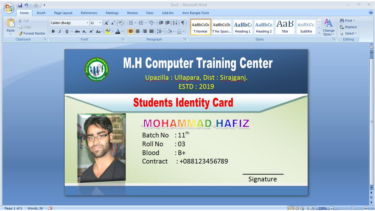 Graphic Tutorial On Twitter: "#idcarddesign #identitycard For Id Card Template For Microsoft Word