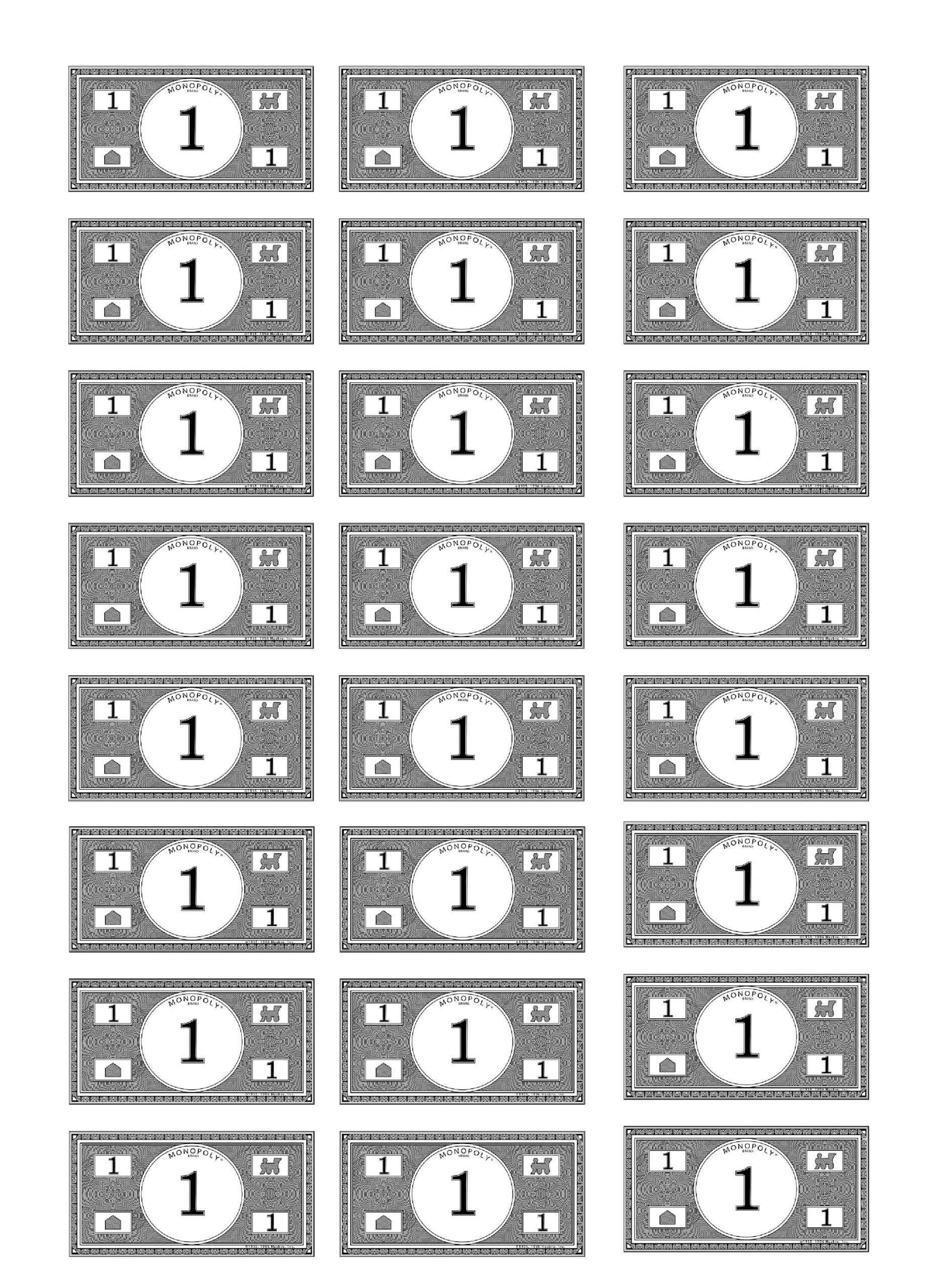 Gratis Printable 1 Dollar Monopoly Money Within Get Out Of Jail Free Card Template