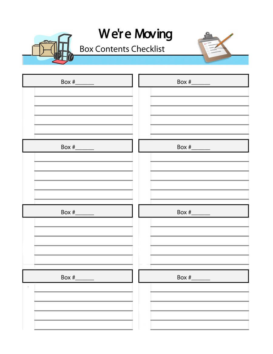 Great Moving Ecklists Ecklist For In Out Spreadsheet Form Inside Free Moving House Cards Templates