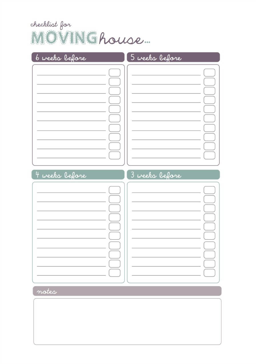 Great Moving Ecklists Ecklist For In Out Spreadsheet Form Intended For Free Moving House Cards Templates