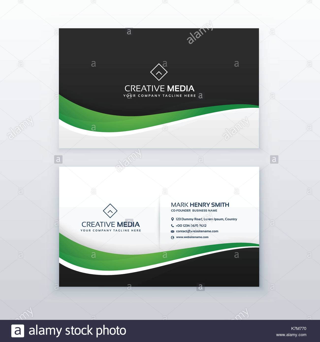 Green Business Card Professional Design Template Stock Within Professional Name Card Template