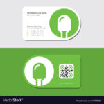 Green Business Card With Electric Lamp And Qr Code With Regard To Qr Code Business Card Template