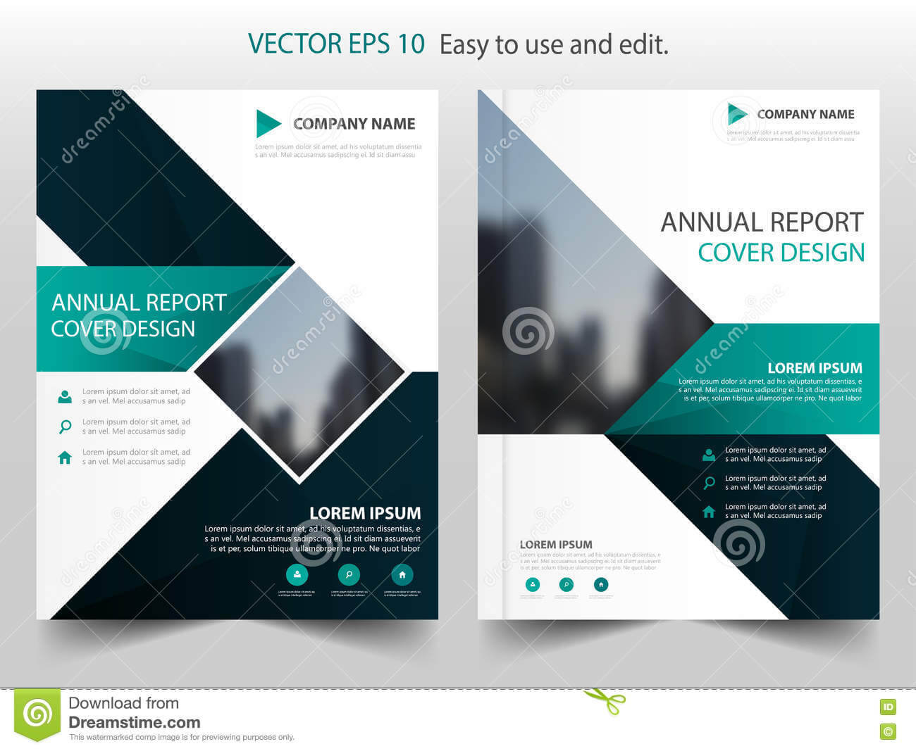 Green Square Abstract Annual Report Brochure Design Template Within E Brochure Design Templates