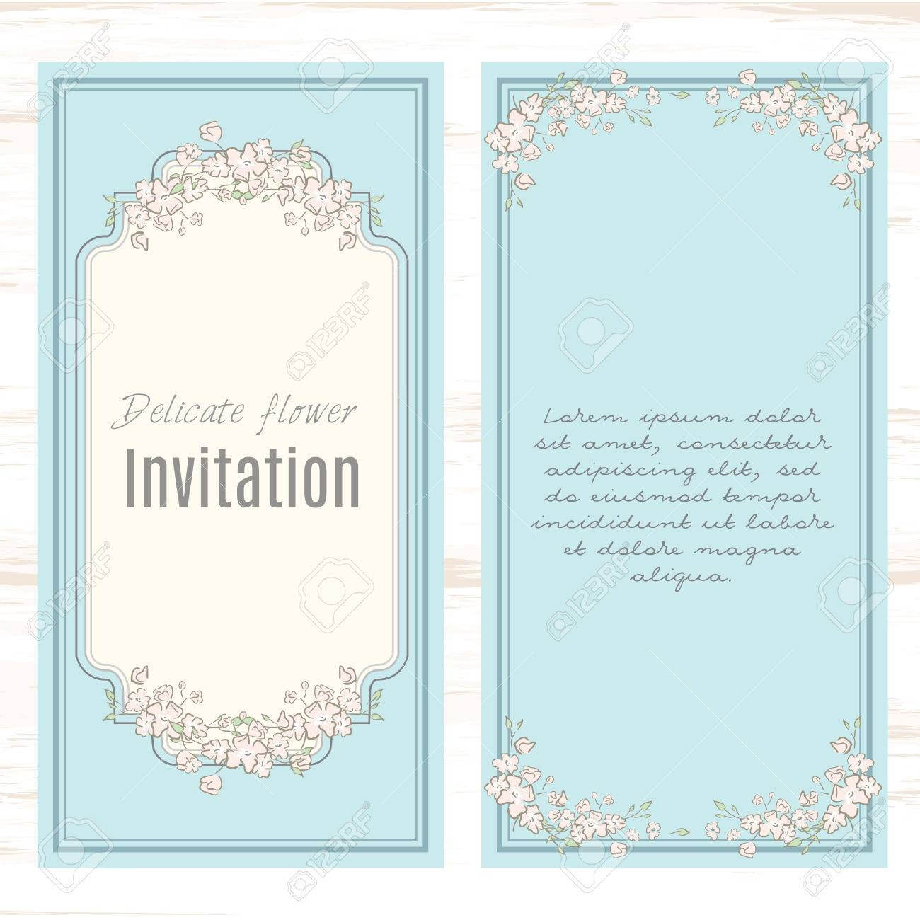 Greeting Card Template Floral Background. Design Stationery Set.. In Greeting Card Layout Templates