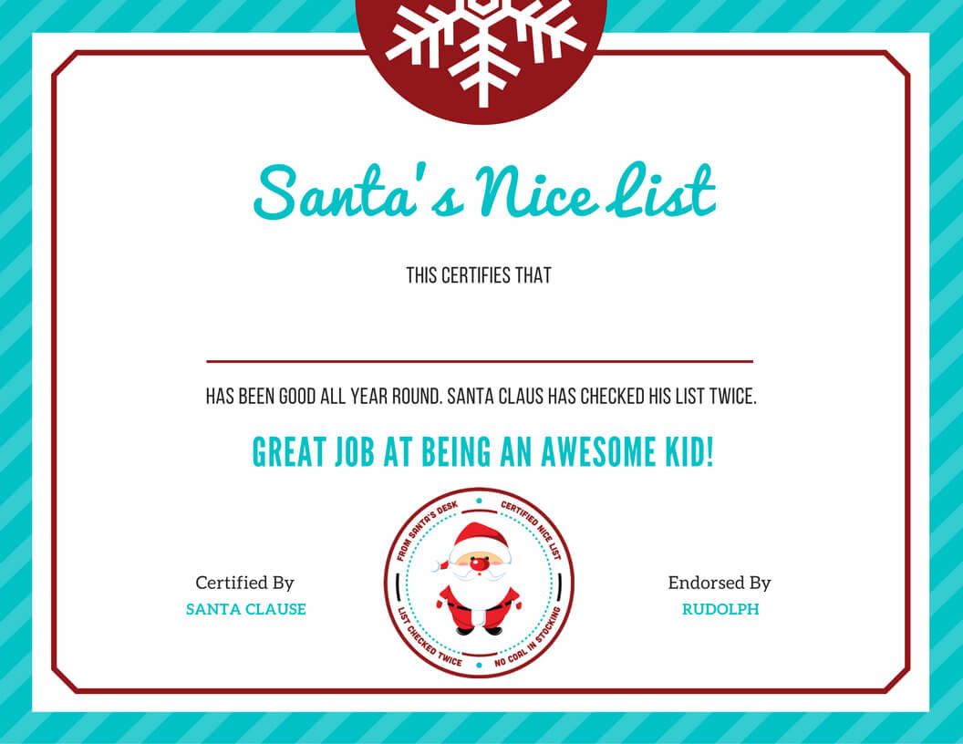 Growing Up Gabel On Twitter: "free Letter To Santa Template For Good Job Certificate Template