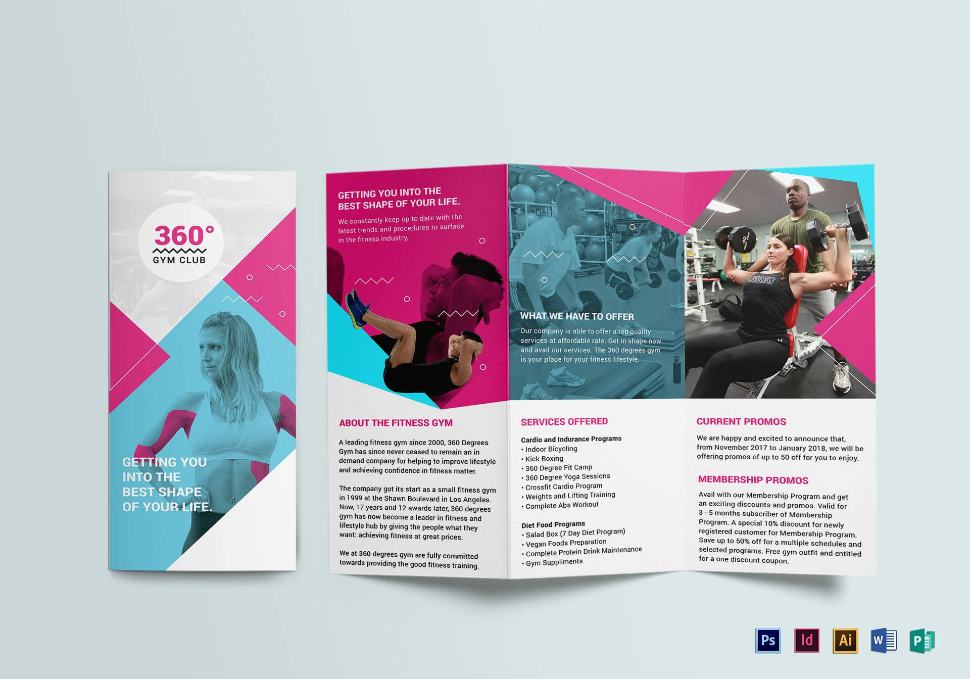 Gym Tri Fold Brochure Template With Training Brochure Template