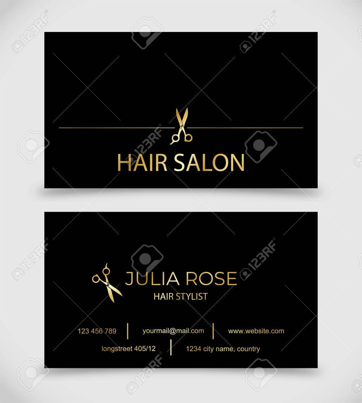 Hair Salon, Hair Stylist Business Card Vector Template Regarding Hair Salon Business Card Template