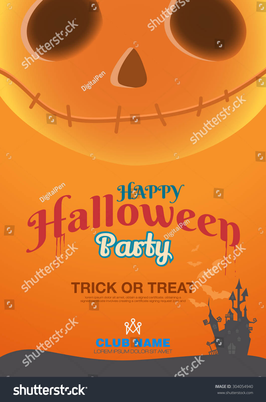 Halloween Poster Template Label Book Ad Stock Vector Pertaining To Halloween Certificate Template
