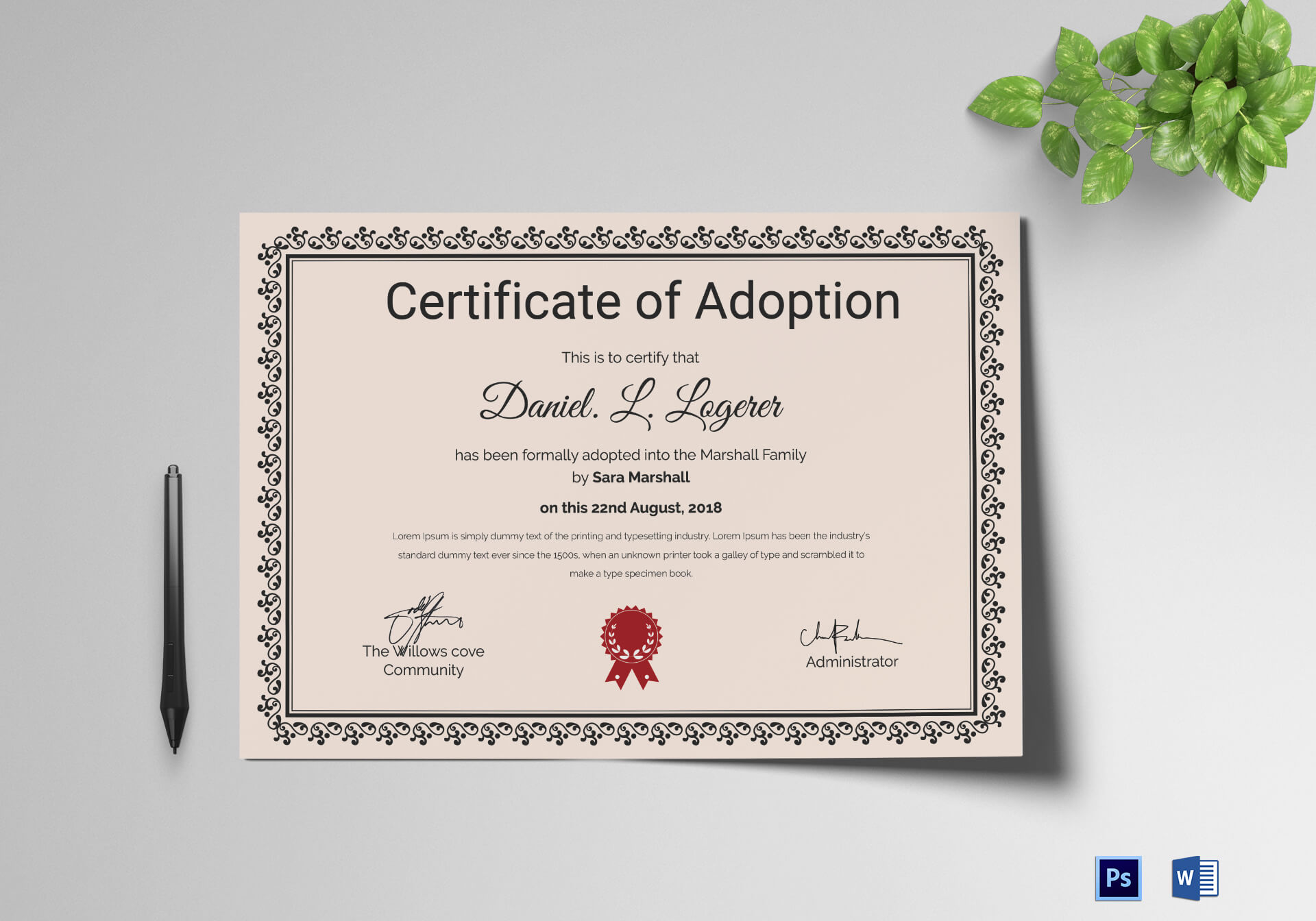 Happy Adoption Certificate Template With Regard To Blank Adoption Certificate Template