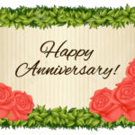 Happy Anniversary Card Template With Red Roses Illustration For Word Anniversary Card Template