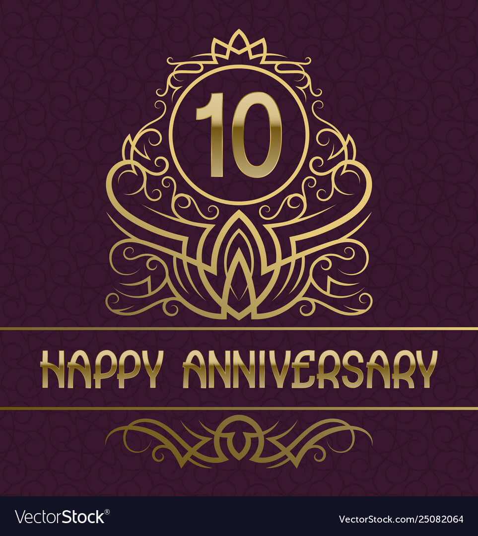 Happy Anniversary Greeting Card Template For Ten For Template For Anniversary Card