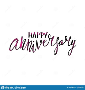 Happy Anniversary Text. Vector Word With Decor Stock Vector pertaining to Anniversary Card Template Word