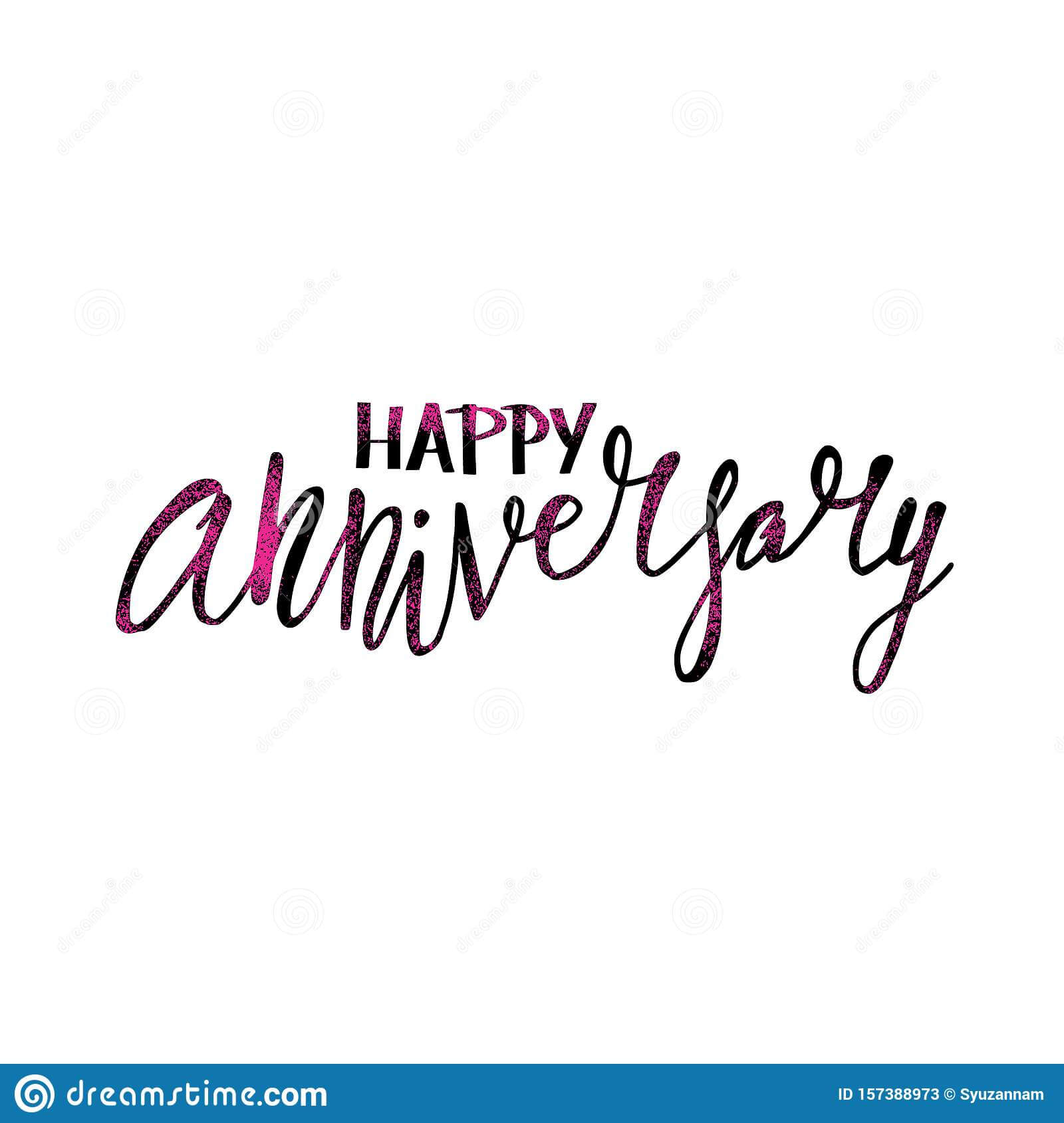 Happy Anniversary Text. Vector Word With Decor Stock Vector Pertaining To Anniversary Card Template Word