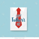Happy Fathers Day Card Design With Big Tie. Vector Illustration. Inside Fathers Day Card Template