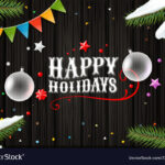 Happy Holidays Wishing Card Template Top View For Holiday Card Email Template
