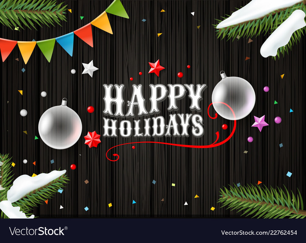 Happy Holidays Wishing Card Template Top View For Holiday Card Email Template