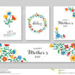 Happy Mothers Day Card And Label Floral Set Stock Vector Inside Mothers Day Card Templates