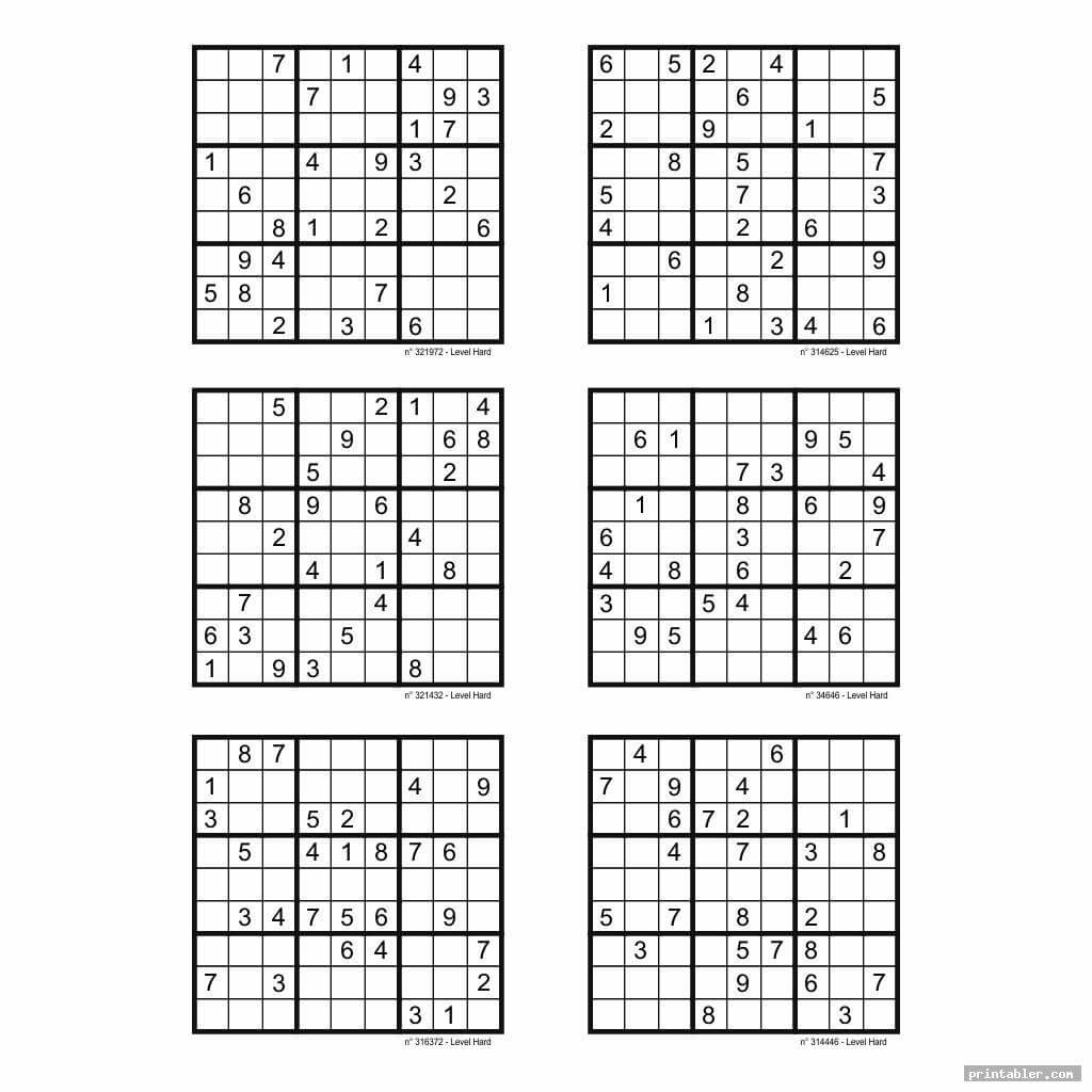Hard Sudoku Printable 6 Per Page – Printabler Intended For Place Card Template Free 6 Per Page