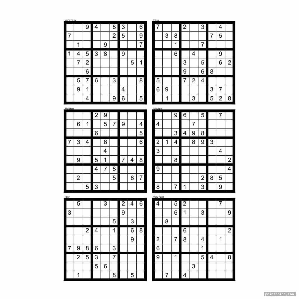 Hard Sudoku Printable 6 Per Page – Printabler With Regard To Free Place Card Templates 6 Per Page