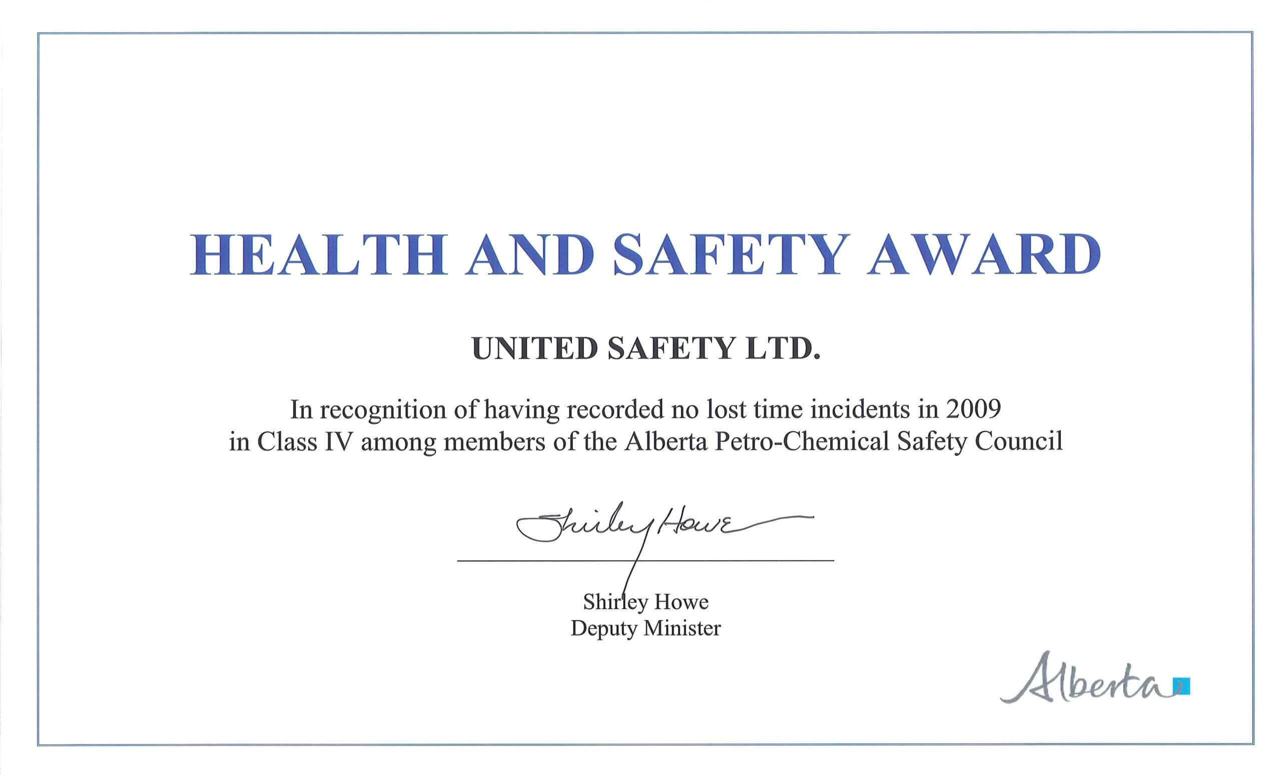 Health And Safety Certificate Template – Bestawnings Inside Safety Recognition Certificate Template