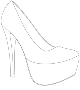 High Heel Drawing Template At Paintingvalley | Explore for High Heel Shoe Template For Card