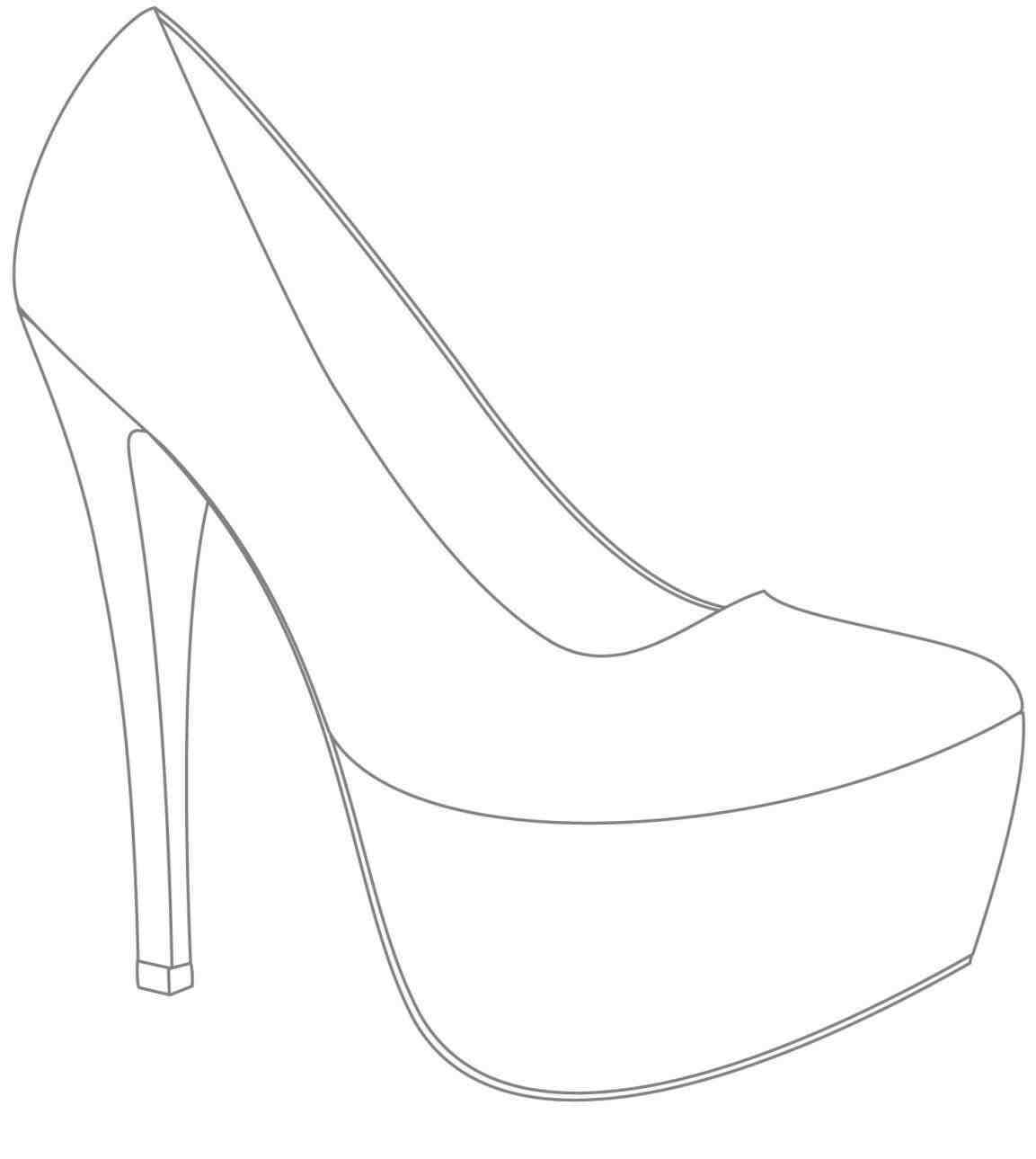 High Heel Drawing Template At Paintingvalley | Explore For High Heel Shoe Template For Card