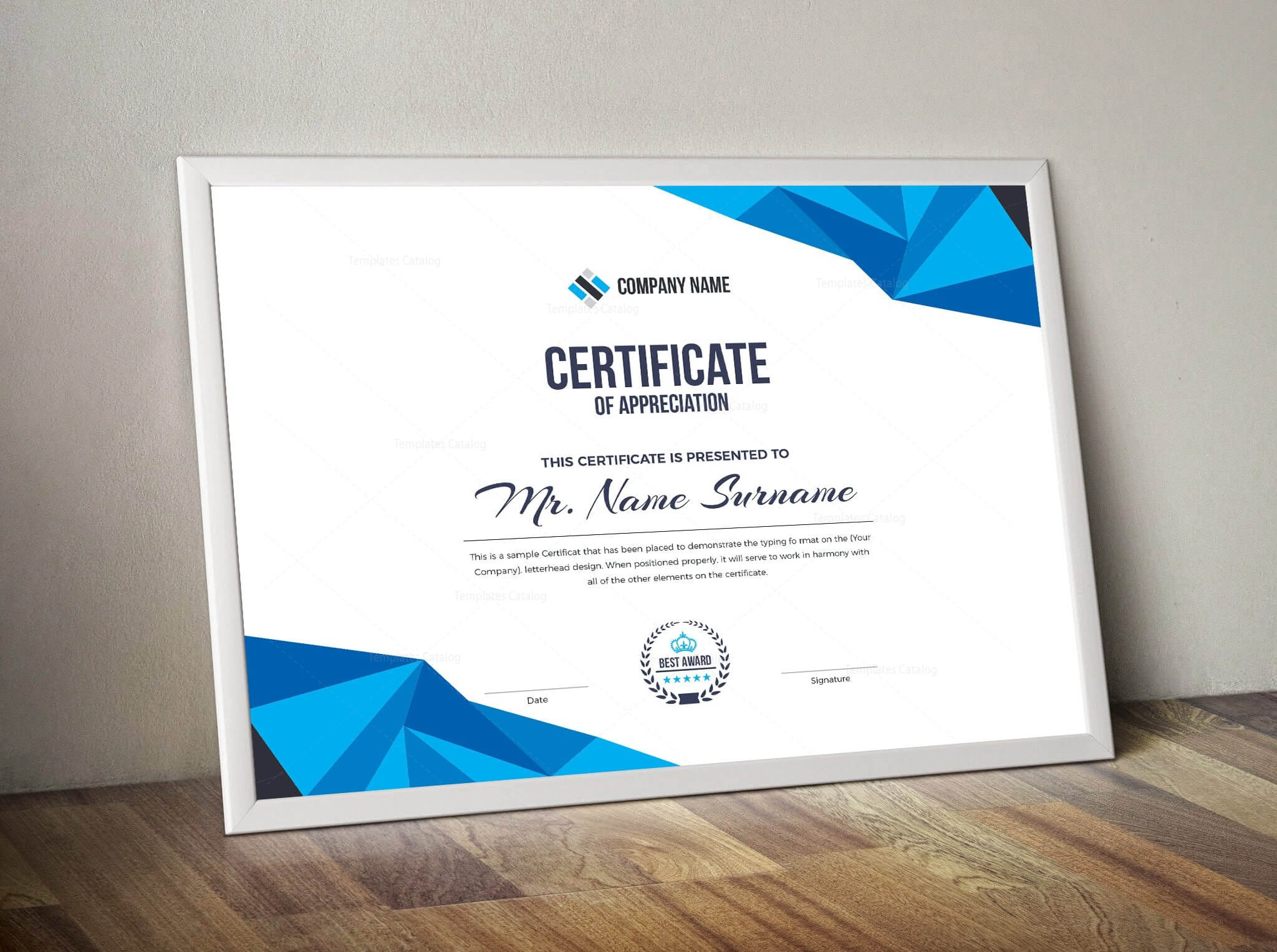 High Quality Elegant Corporate Certificate Template 000855 In High Resolution Certificate Template