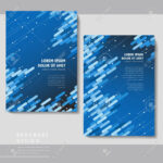 High Tech Brochure Template Design With Blue Geometric Elements With Regard To Technical Brochure Template