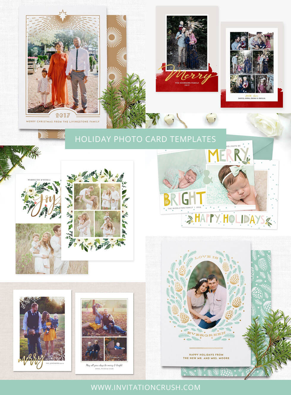 Holiday & Christmas Photo Card Templates For Photographers Within Holiday Card Templates For Photographers