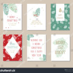 Holiday Greeting Card Set Christmas Designs Stock Vector In Print Your Own Christmas Cards Templates