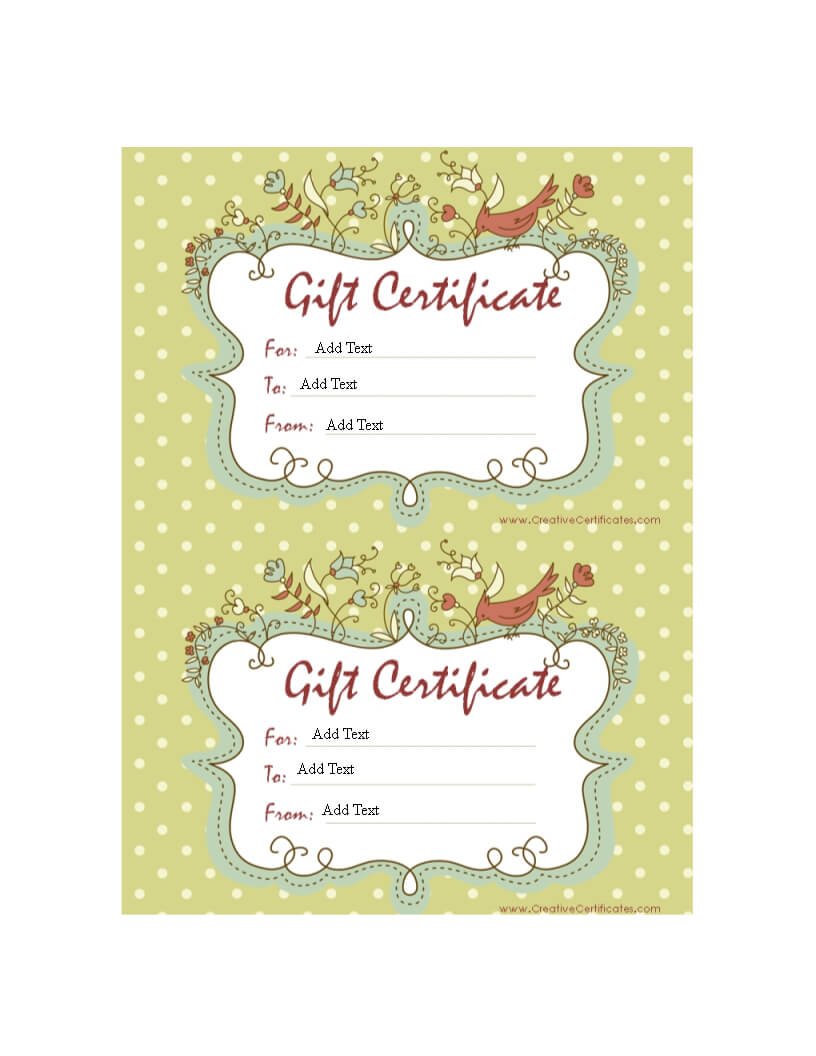 Homemade Gift Certificate Word | Templates At Within Homemade Gift Certificate Template