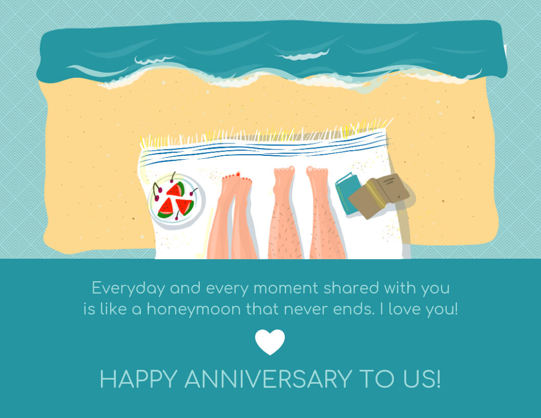 Honeymoon Wedding Anniversary Card Template Intended For Template For Anniversary Card