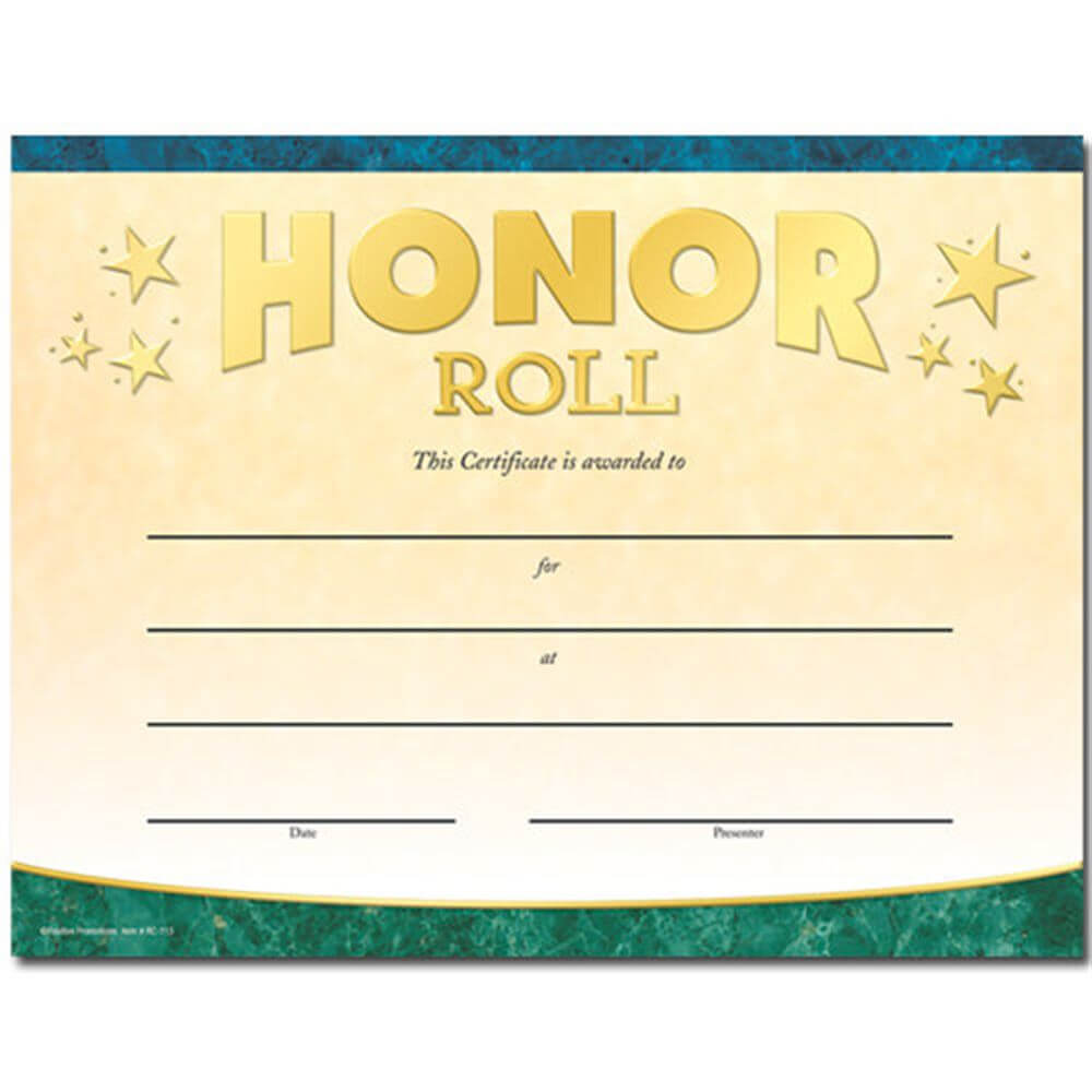 Honor Roll Gold Foil Stamped Certificates – Pack Of 25 Pertaining To Honor Roll Certificate Template