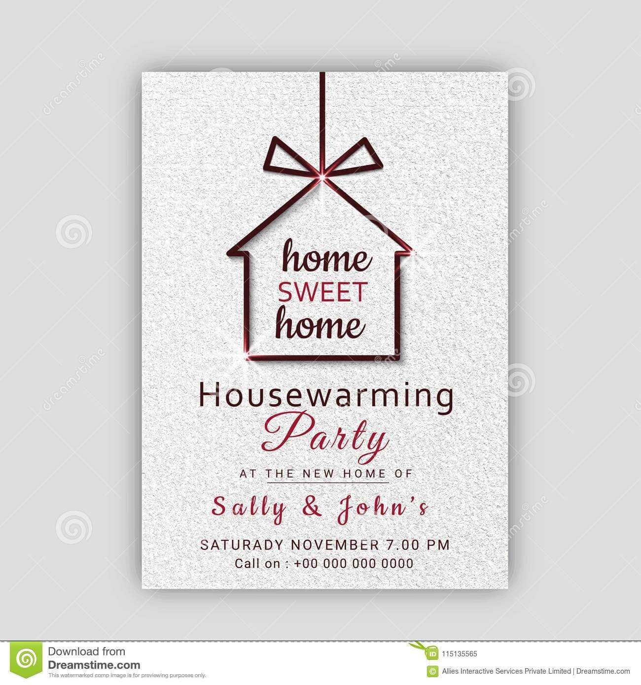 Housewarming Party Invitation Card Design. Stock Inside Free Housewarming Invitation Card Template